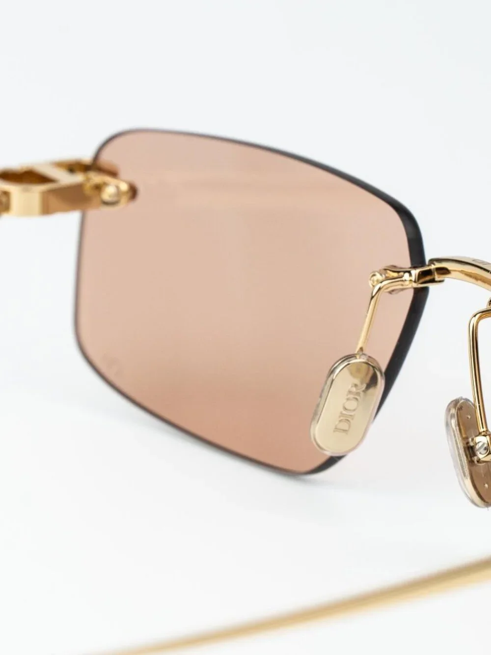 Dior Men Sunglasses Gold Rose Rectangle CDIOR S4U B0L0 NEW AUTHENTIC